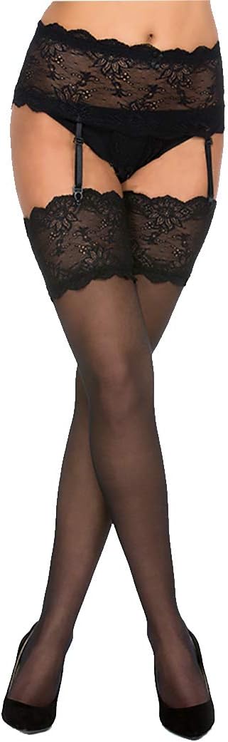 Sexy Suspender Belt & Briefs plus Lace Top Stocking, Various Colours