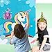 oannao Unicorn Party Supplies-Pin The Horn on The Unicorn Party Games for Kids Birthday Party Game ,Include a Large Poster 24 Reusable Sticker Horns.Unicorn Gifts for Baby -24 Horns 4 Party Hats