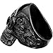 Men's Vintage Gothic Skull Bone Biker Stainless Steel Ring Band Black Size 9