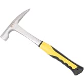All Steel Geological Hammer, 31 Oz Big Pointed Tip Hammer with PU Non-slip Shock-absorbing Handle for Geological Exploration,Rock Hounding, Prospecting, Mining (Large)