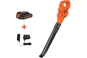 BLACK+DECKER 20V MAX Cordless Blower, 130 MPH, Lightweight Sweeper for Hard Surfaces and Mulched Areas (LSW221-CA)