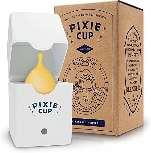 Menstrual Cup UV-C Light Sterilizer Cleaner Machine - Kills 99.9% of Germs & Eliminates Odor - Sterilizes Your Period Cup Or Menstrual Disc in 2 Min - Use After Your Menstrual Cup Wash & Steamer
