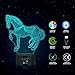 Animals War Horse 3D Night Light Touch Table Desk Lamps, Elstey 7 Color Changing Lights with Acrylic Flat & ABS Base & USB Cable