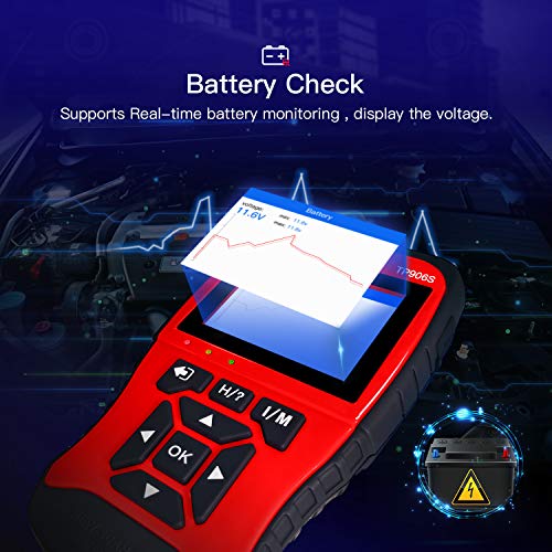 TopDiag TP906S New Generation OBD2 Scanner Enhanced OBDII Code Reader Full Engine Modes Diagnostic Tool with Battery Test