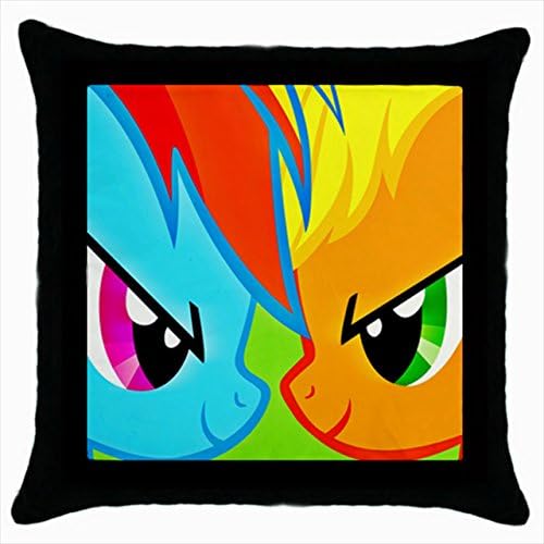 Pony Blue and Yellow Throw Pillow Case (Black)
