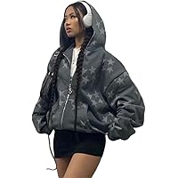 Sumleno Fairy Grunge Clothes Alt Emo Clothing Y2k Zip Up Hoodie