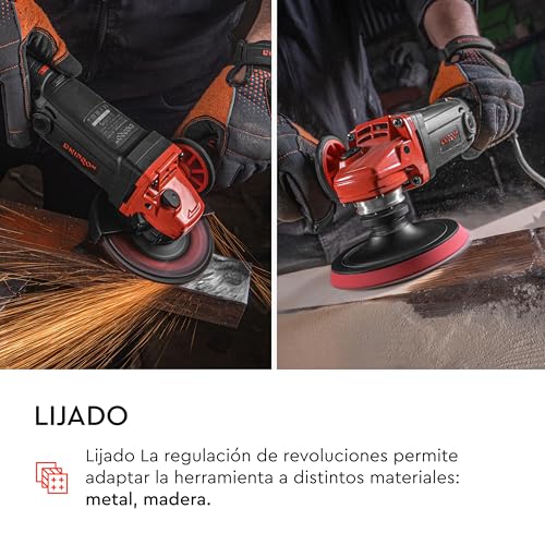 Angle Grinder GL-125S 125mm 860W - Variable Speed 4000-11000 RPM, Soft Start, 3m Cable, M14 Thread, Auxiliary Grip, RS Dust Protection, by Dnipro-M