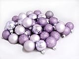 60ct Lavender Purple Shatterproof 4-Finish Christmas Ball Ornaments 2.5