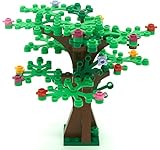 LEGO Custom Creative Tree Kit 2 (Brown with 16 Green and Bright Green Leaves and 18 Flowers)