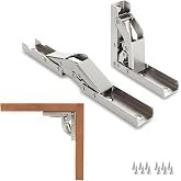 2 Piece 90 Degree Folding Hinge Hidden Bracket Hinge for Tables Cabinets Hardware Accessories