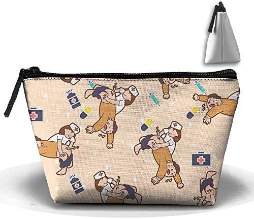 Beauty Nurse Trapezoid Pouch Makeup Cosmetic Bag Smooth Zipper For Family Zipper Pouch