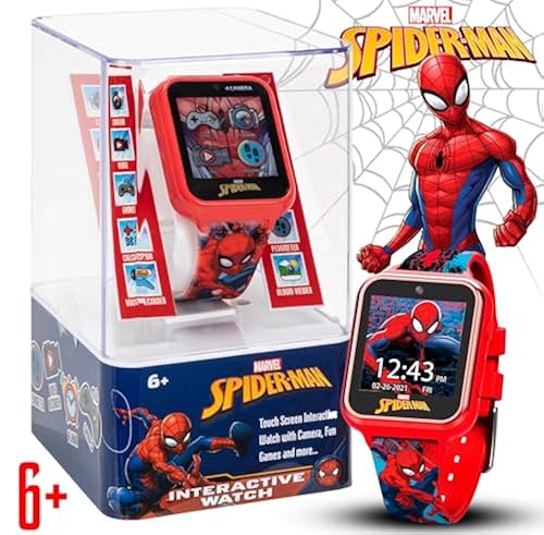 Accutime Marvel Spider-Man Red Educational Touchscreen Smart Watch