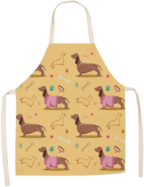 Tablier Cuisine Homme Tablier De Cuisine Avec Chiens Adorables - 100% Coton Réglable - Idée Cadeau Parfaite Pour Les Amoureux Des Animaux Maniques Cuisine