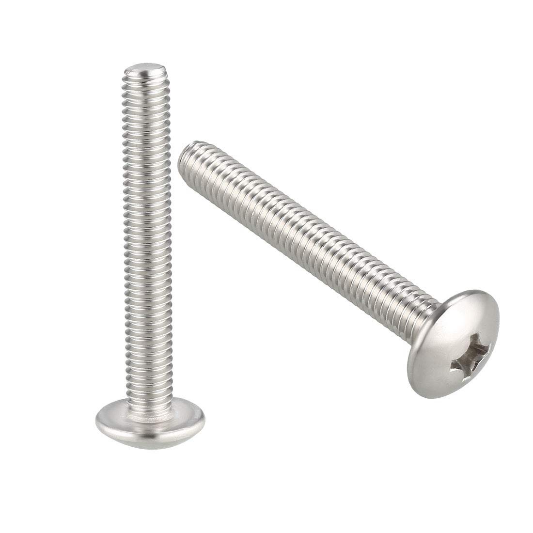 sourcing map Machine Screws, M6x45mm Phillips Screw, 304 Stainless Steel, Fasteners Bolts 5Pcs