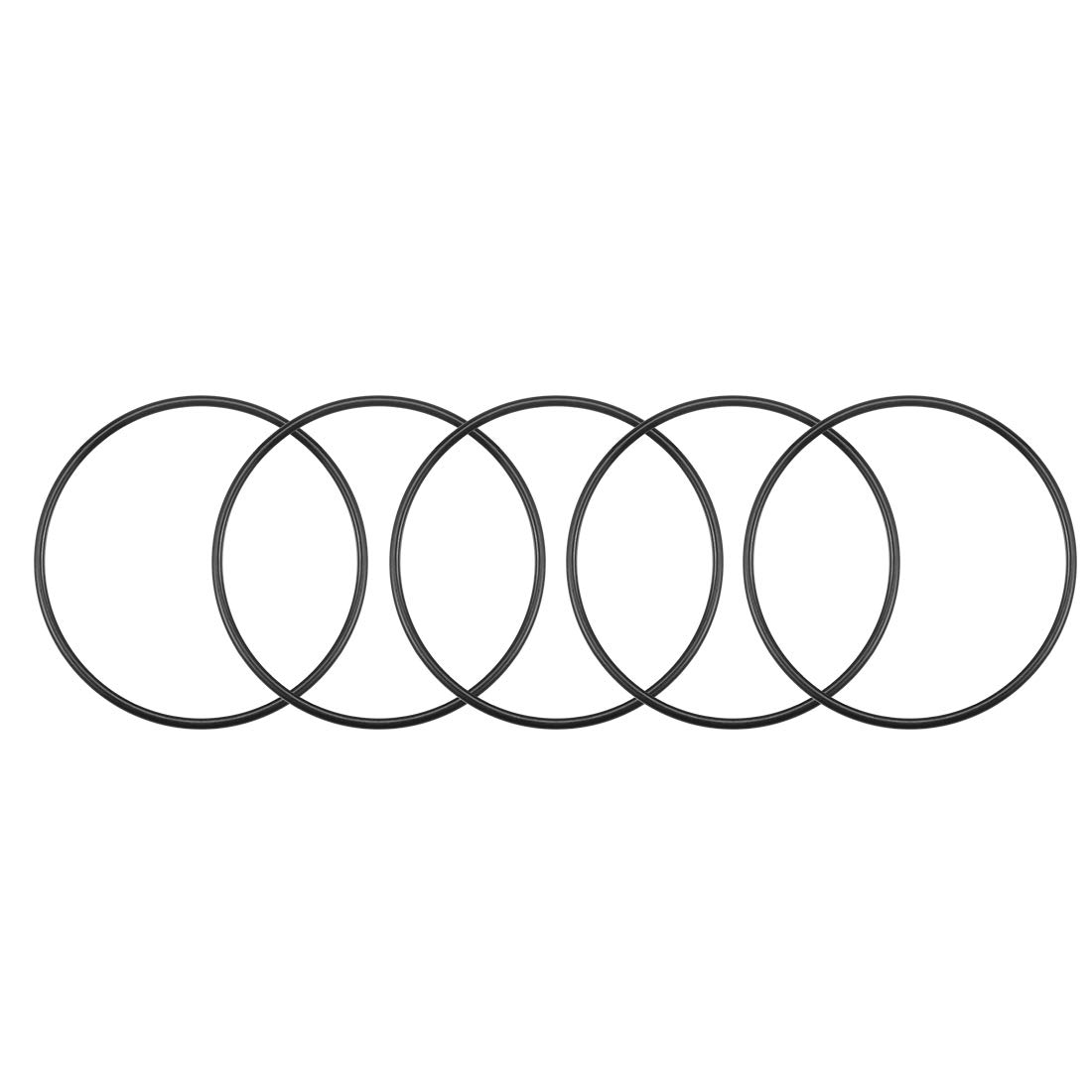 sourcing map Nitrile Rubber O-Rings 53.6mm OD 50mm ID 1.8mm Width, Metric Nitrile Rubber Sealing Gasket, Pack of 5