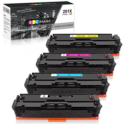 GPC Image 4PK New 201A Compatible Toner Cartridge Replacement for HP 201A CF400A HP 201X CF400X CF401A CF402A for HP Color LaserJet Pro M252DW M252N Pro MFP M277DW M277C6 M277 M252 Toner Ink Printer