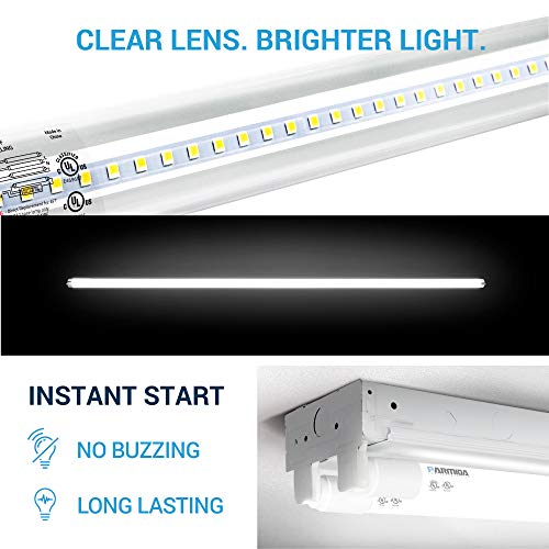 PARMIDA 20-Pack LED T8 Hybrid Type A+B Light Tube, 4FT, 18W (40W Replacement), Clear Cover, Single-End OR Dual-End Powered, 4000K (Cool White), 2565LM, Works with/Without Ballast, UL & DLC