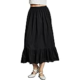 BEAUZSUZSANA Women 100% Cotton Half Slip Dress for Under Dresses Long Underskirt Non Cling