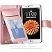 LG K10 Case, BENTOBEN LG Premier LTE L62VL L61AL Magnetic Wallet Flip Synthetic Leather Case Cover Credit Card Slots Holder Money Pocket Wristlet for LG K10 MS428 K428SG, Rose Gold
