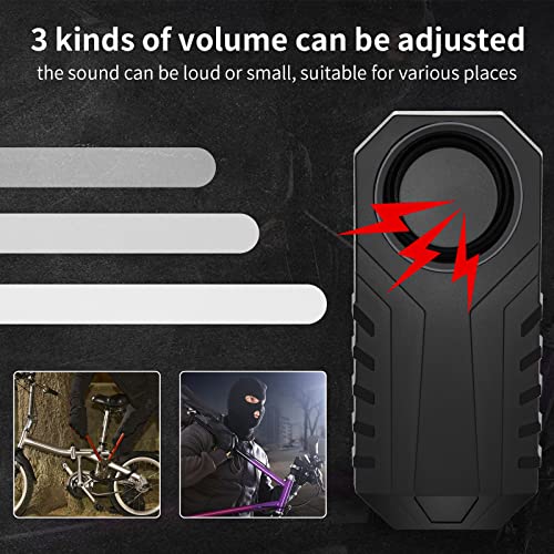 KCMYTONER Vibration Sensing Bike Alarm with Remote, 113db Loud Bicycle Alarm System Anti Theft