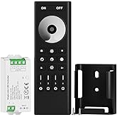 BTF-LIGHTING 5050SMD FCOB COB Dimming RF 2.4GHz Wireless Remote RC01RFB & C01RF Tuya Controller Kit 4 Zones Group Control PWM Single Color (+V -V) 2pin LED Strip Neon Rope Light DC5V DC12V DC24V