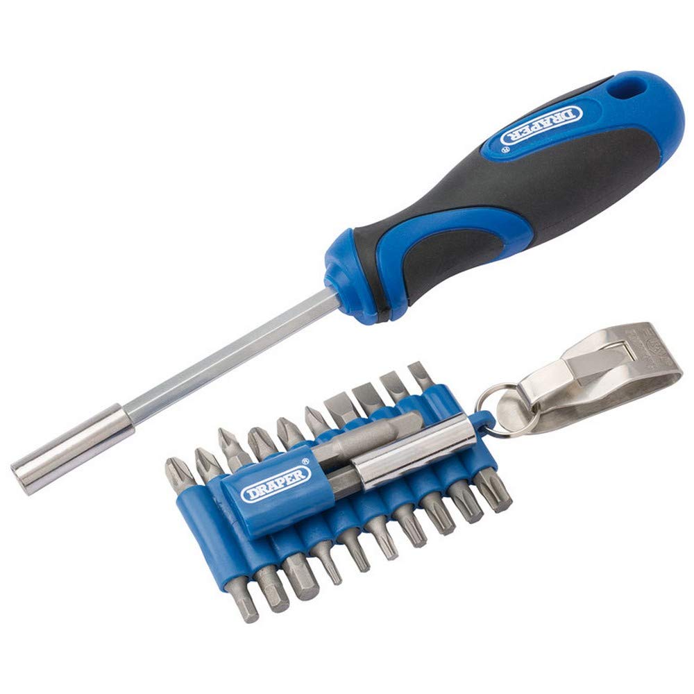 Draper 43624 Screwdriver and Bit Set,Blue,23 Pieces