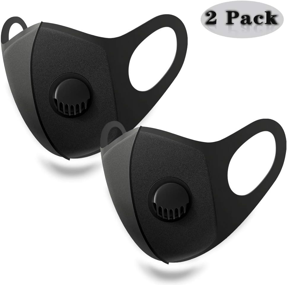 Mitening 2PCS Dust Masks, Adjustable Cotton Gauze Mask Anti Dust Face Mouth Mask Black Cotton Face Mask Fashion Reusable Washable Outdoor Unisex Mask