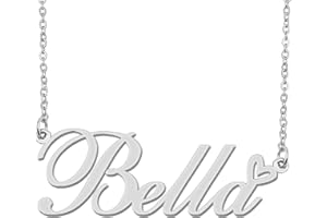 Aoloshow Personalized Heart Name Necklace Gold Custom Any Names Stainless Steel Jewelry for Womens Graduation