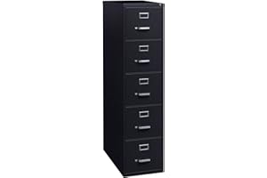 Lorell Commercial Grade Vertical File Cabinet - 5-Drawer, Black