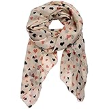 eFuture Sweet Love Heart Dots Chiffon Shawl Scarf Wrap With Keyring