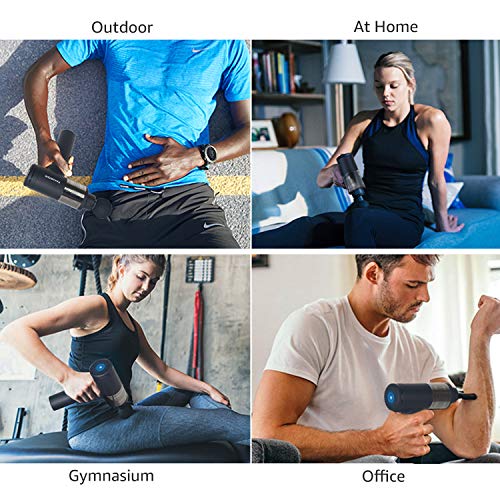FANGOR Massage Gun, Deep Tissue Percussion Muscle Massager Gun for Pain Relief, Profession Handheld Massage Device with 6 Massage Heads (Black)