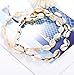 FINREZIO 10PCS Natural Puka Shell Choker Necklace Set for Women Hawaiian Seashell Beach Necklace Pearls Choker Cord Necklace Jewelry
