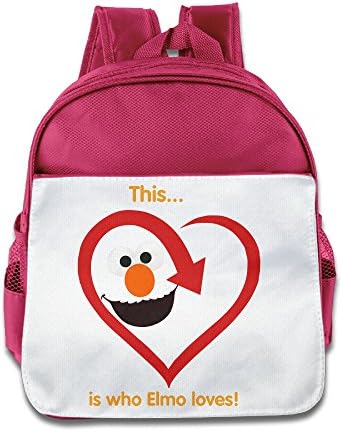 BestGifts Custom Cute This Is Who Elmo Loves Kids School Backpack For 1-6 Years Old Pink