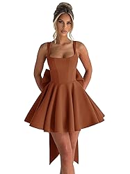 ouhati Satin Homecoming Dress for Teens 2025 Rust