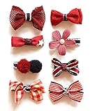 Belle Beau Baby Girls Hair Bows, Hair Clips, Ribbon Lined Alligator Hair Clips (K)