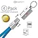Original Onvato [4 Pack] Charger Cord Integrated Key Ring Fast Charging to USB. Support Quick Charge 3.0