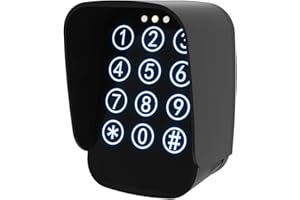 JUJIANG TKM-01 Touch Panel Wireless Gate Keypad with Outdoor Keypad Cover Digital Code Entry Access Control Keypad for Automatic Swing Sliding Gate Opener Garage Door Opener Remote Operator Accessory