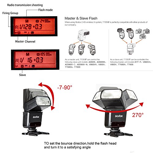 Godox TT350F TTL Flash Speedlite pour Fuji FUJIFILM 2,4G HSS 1/8000s GN36 Compatible pour Fuji X-Pro2 X-T20 X-T2 X-Tl X-Prol X-T10 X-El X-A3 X100F X100T etc - Image 4