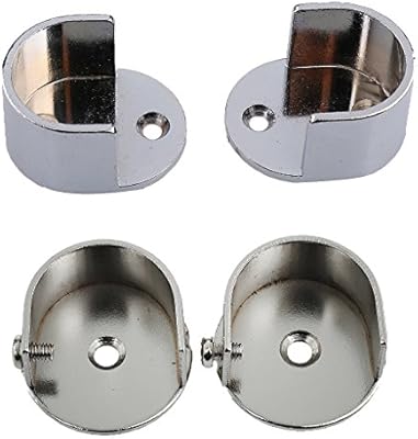 Magideal Pack 4 Metal Curtain Pole Recess Brackets Curtain Rail