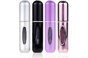 Portable Mini Refillable Perfume Atomizer Bottle Spray, Scent Pump Case for Travel 4 Pcs Pack of 5ml