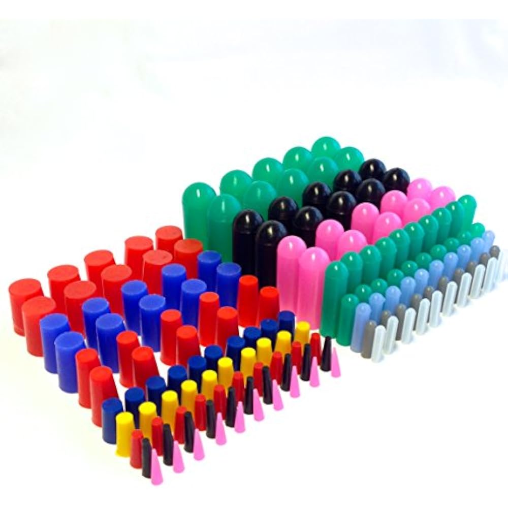 160pc High Temp Silicone Rubber End Cap Tapered Stopper Plug Assortment