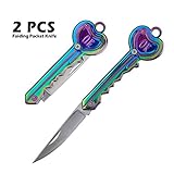 YsesoAi 2 Pack Keychain Folding Pocket Knife Tactical Knife for Outdoor Survival and Traveling