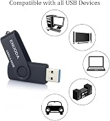ENUODA 64GB USB 3.0 Flash Drive 2 Pack Memory Stick Swivel Thumb Drive Black Red view 5