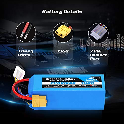 Yowoo Graphene Battery 2200mAh 6S 22.2V 130C LiPo Battery with