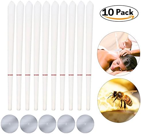 Loisuzn Beeswax Candling Cones Mint Scented 10 Pack - 100% Natural Beeswax Candles Cones with 5 Protective Disks