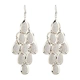 D EXCEED Women's Metal Cutout Diamond Chandelier Tiered Dangle Earrings, 3.15