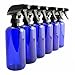 Cornucopia Brands 16oz Cobalt Blue PLASTIC Spray Bottles w/Heavy Duty Mist & Stream Sprayers and Chalkboard Labels (6-pack); PET #1 BPA-free, Use for DIY, Kitchen, Hair