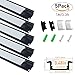 LightingWill 5-Pack 3.3ft/1M 9x23mm Black U-Shape Internal Width 12mm LED Aluminum Channel System with Cover, End Caps and Mounting Clips Aluminum Extrusion for LED Strip Light Installations-U01B5