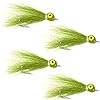 The-Fly-Fishing-Place-Clousers-Minnow-Fly-Fishing-Streamer-Flies-4-Saltwater-and-Bass-Flies-OliveGreen-Hook-Size-10