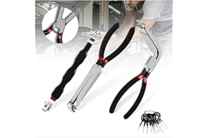 KWV 3Pcs Electrical Disconnect Pliers 37960, 37980 Electrical Connector Pliers for Cars, Fuel Line Petrol Clip Pipe Plier with 8 Pcs Terminal Removal Tools, Angled Wire Plug Removal Tool Set